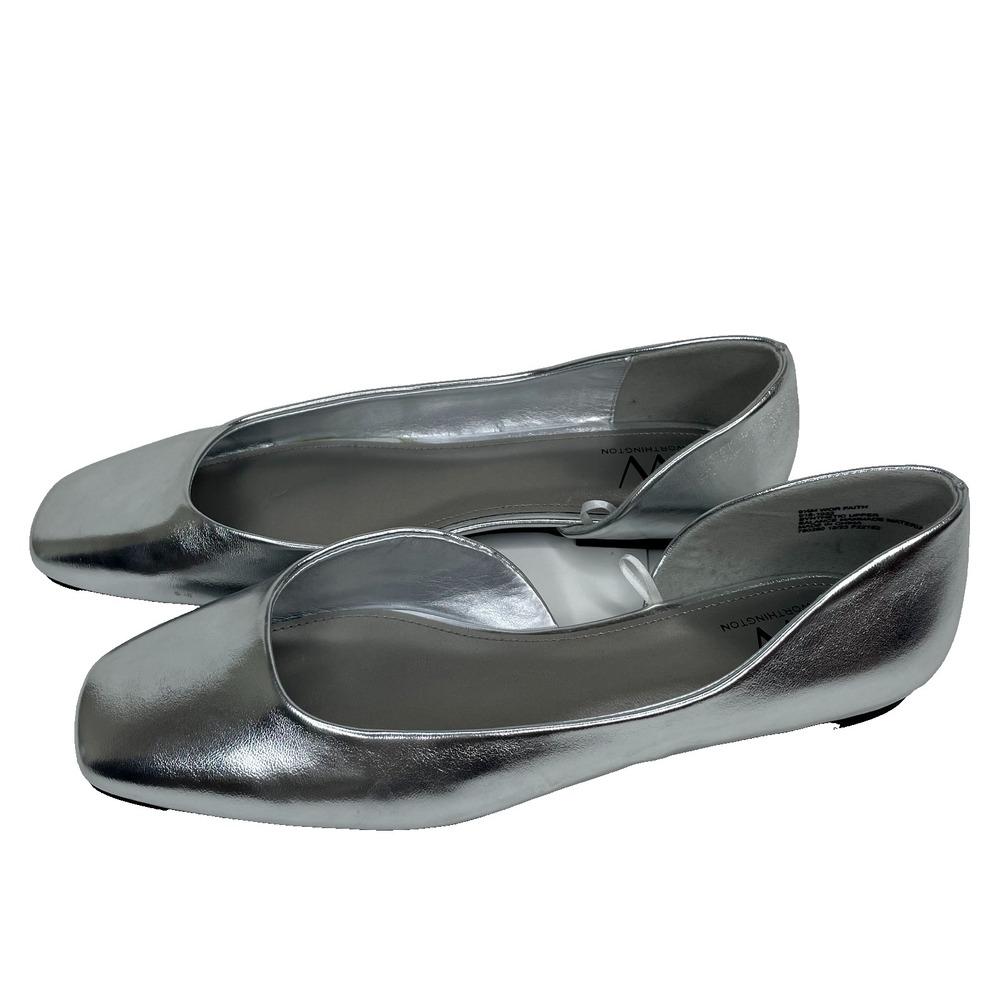 Worthington Silver Flats Women's Sz 9.5 M D'Orsay Ballet‎ Holiday Metallic